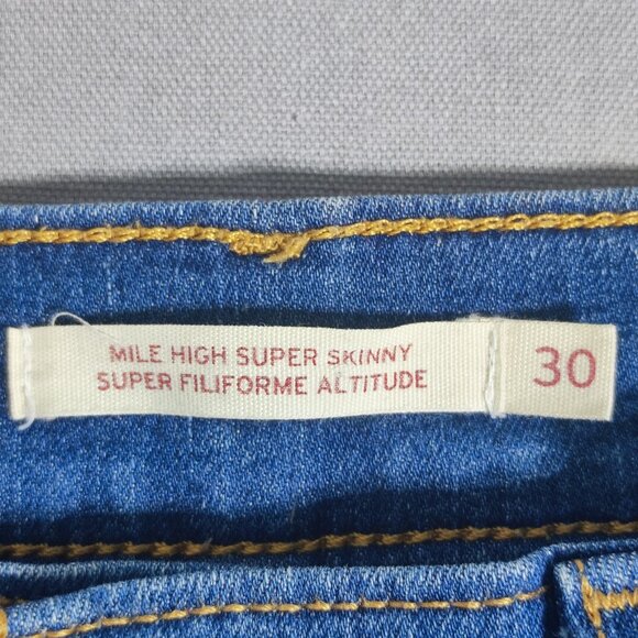 Levi's jeans women's size W30/L30 denim blue colour Mile High Super Skinny - Picture 6 of 16